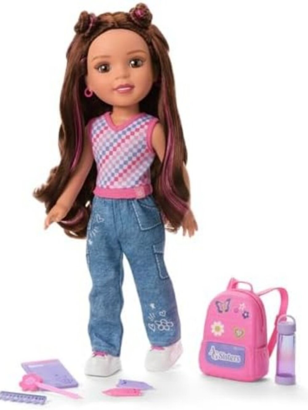 School Style Fashion Set for 14.5-inch Dolls - 10 pcs Doll Clothes, Ages 4 - Picture 3 of 6